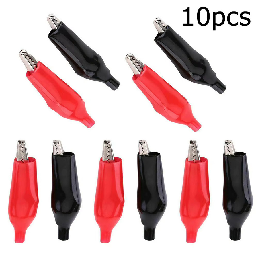 10 Stück isolierte Krokodilklemmen 5A als Adapter für Multimeter-Testleitungen - Bild 2