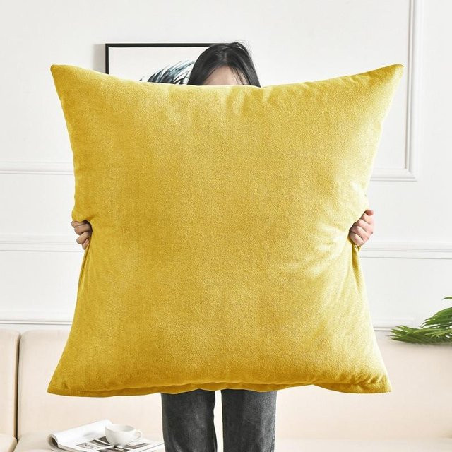 JMG Clothing Kissenbezug Uni Gelb aus Polyester für dein Sofa und Wohnzimmer, B/T: 70 x 70 cm - Bild 1