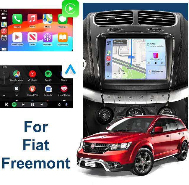 ANYFAR Kabelloses CarPlay und Android Auto Nachrüstkit Decoder-Box für Fiat Freemont (2013-2018), Schwarz - Bild 1