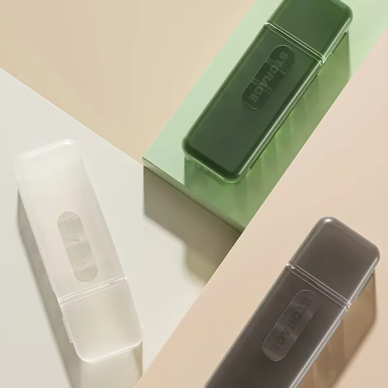 Emenne Kabelaufbewahrungsbox aus Kunststoff für Desktop und Ladegeräte, Sortierbox mit mehreren Fächern in Weiß und Grün - Bild 3