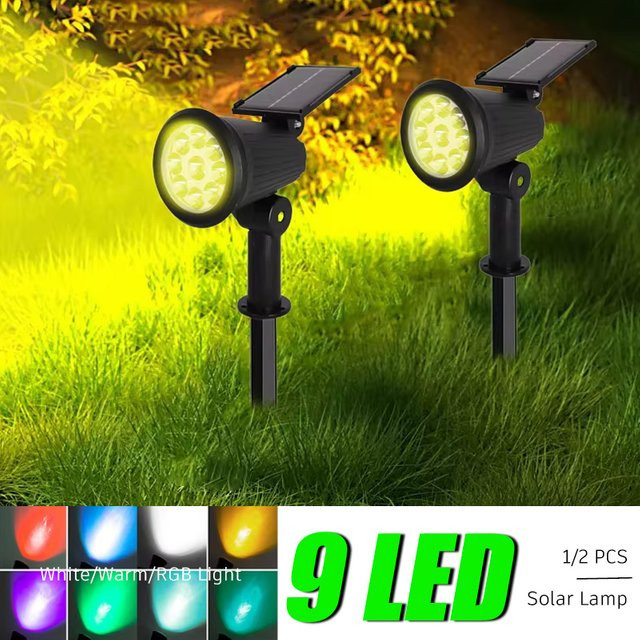 XIWANGFIRE Solar-LED-Flutlicht in Schwarz mit einstellbarer Helligkeit und IP65 Wasserdichtigkeit für Garten und Außenbereich - Bild 1