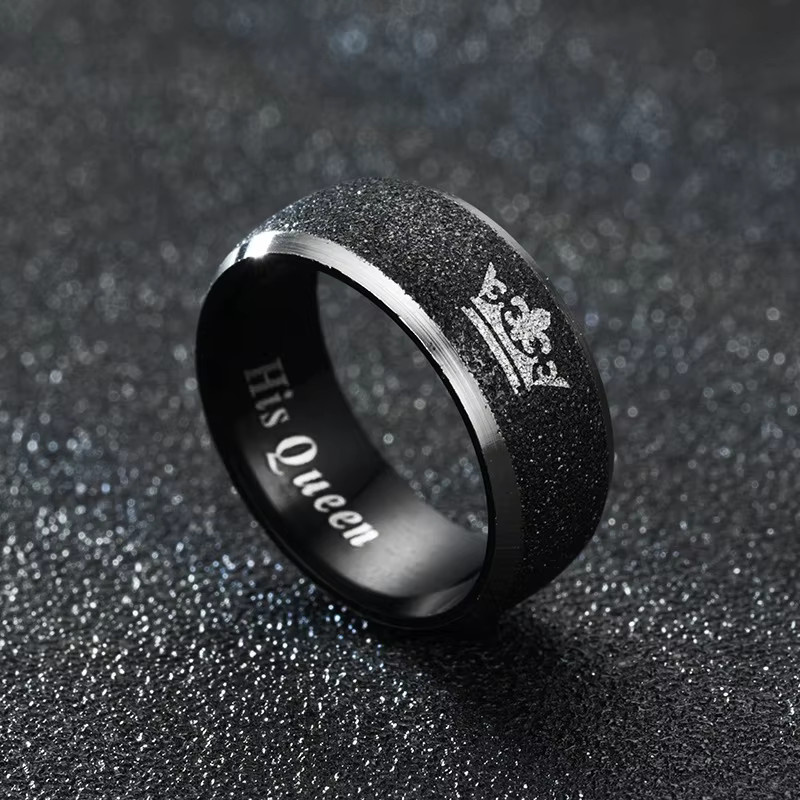 DAIPAN Ringe, Edelstahl, Schwarz, Buchstaben, Unisex - Bild 3