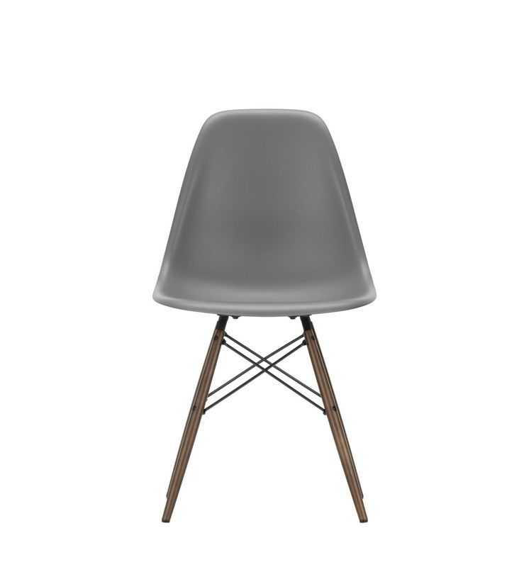 Vitra DSW Eames Plastic Side Chair in Grau mit Holzbeinen - Bild 2