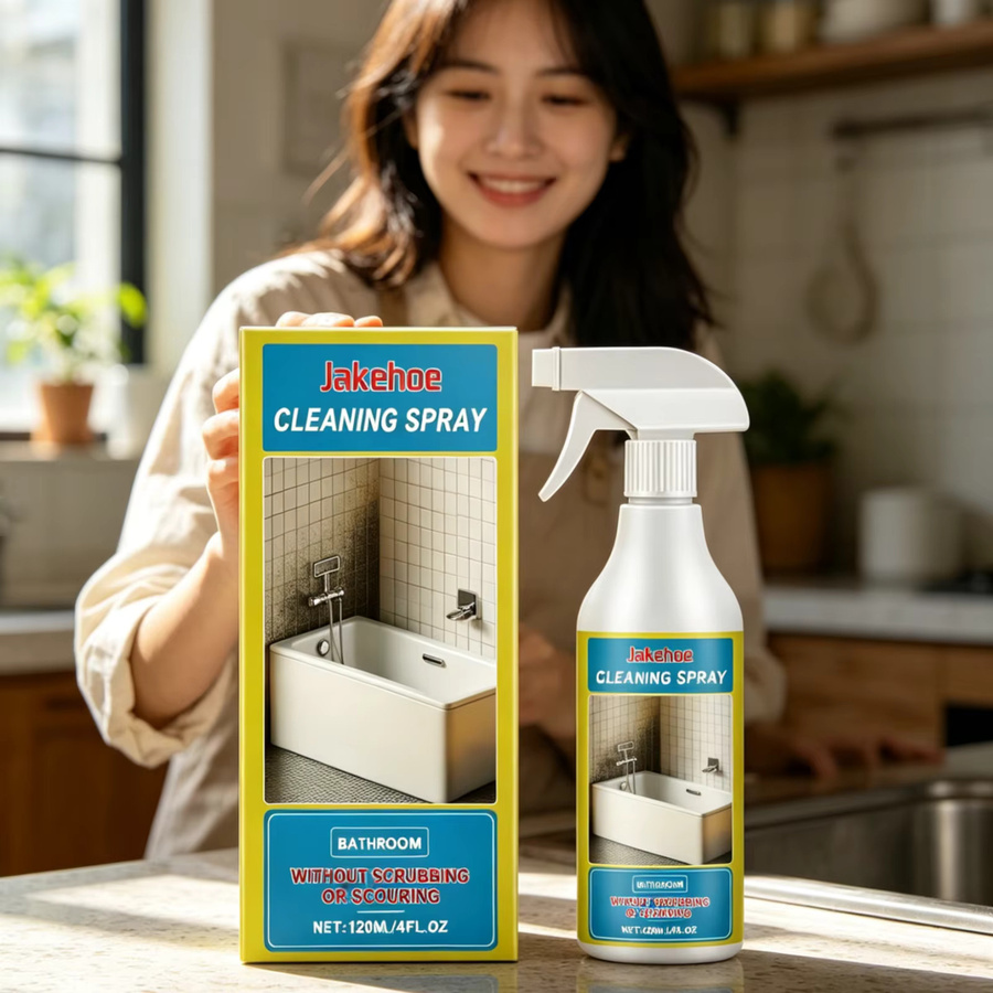 Jakehoe Fleckenentferner und Entkalker für Badezimmer, Waschbecken und Badewanne, Mehrzweck-Reinigungsspray, Weiß, 120 ml - Bild 2