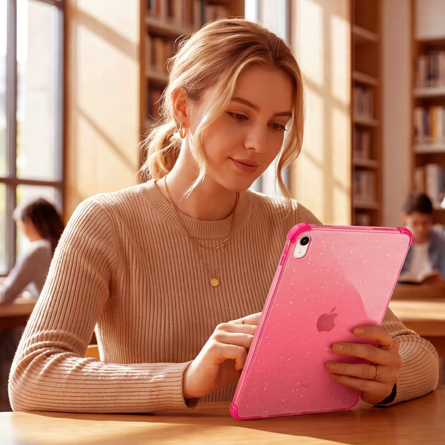 Glitzerhülle für Apple iPad 11. Generation 2025 und 10. Generation 2022 aus weichem TPU, kratzfeste ultra-klare Tablet-Schutzhülle in Transparent, Blau oder Pink - Bild 4