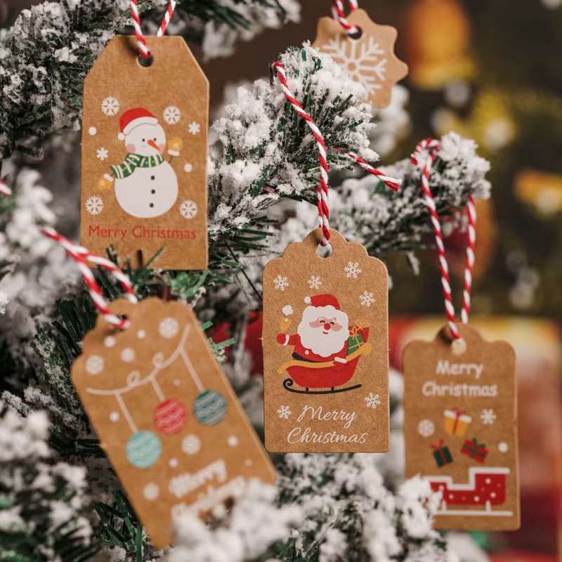 50 Stück Weihnachts-Themenetiketten aus Papier für Weihnachtsdekoration und Neujahrsornamente - Bild 4