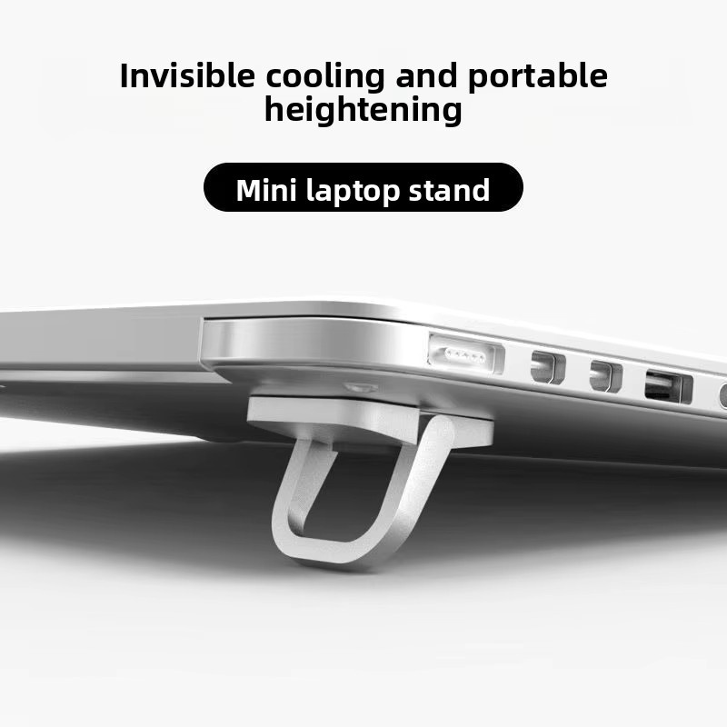 Tragbarer Laptop-Ständer aus Zinklegierung, faltbarer und höhenverstellbarer Desktop-Riser in Silber - Bild 2