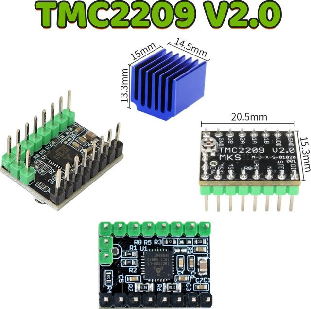 MKS TMC2209 V2.0 Schrittmotor-Treiber StepStick 2.5A UART ultra-leise für SKR V2.0 SGen_L Gen_L Robin Nano - Bild 1