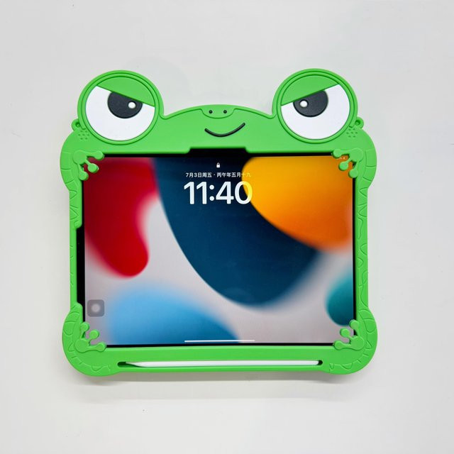 Silikon Tablet Hülle mit Cartoon Frosch für Samsung Galaxy Tab A11 8,7 Zoll und Tab A9 8,7 Zoll in Grün - Bild 1