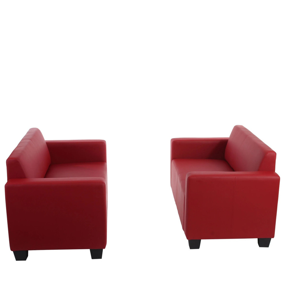 MCW Sofa-Garnitur Moncalieri 2er-Set aus Kunstleder in Rot - Bild 3