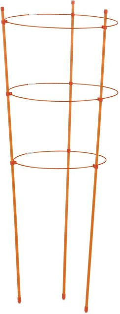 6er Set Relaxdays Rankhilfe aus Eisen und Kunststoff in Orange, höhenverstellbar auf 76 cm, ideal für Nutz-, Zier- und Zimmerpflanzen auf Balkon oder im Beet - Bild 1