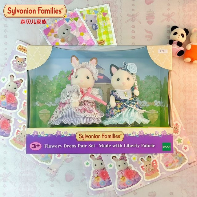 Sylvanian Families Blumenkleid-Paar-Set, Spielzeug-Tierfiguren-Set, ab 3 Jahren - Bild 1