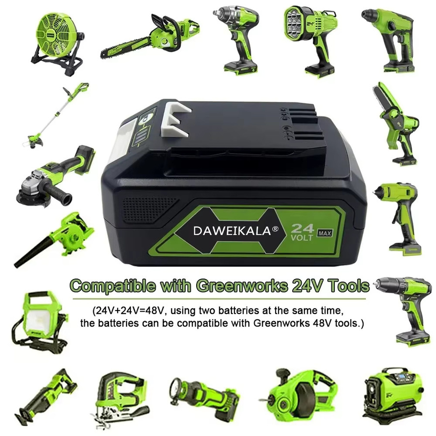 Greenworks Ersatzakku 24 V 6,0 Ah Lithium-Ionen Akku in Schwarz für Greenworks 24 V Werkzeuge - Bild 4