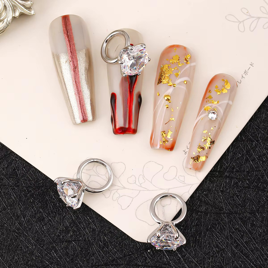 Wind-Zirkon-Diamantring-Nagel aus Kupfer, 3 Stück - Bild 2