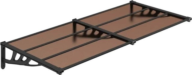vidaXL Türvordach aus Polycarbonat in Schwarz, B: 152,5 cm, H: 90 cm - Bild 1