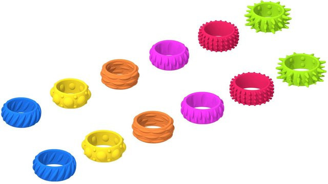Yiran toy Stressabbau Spielzeug Armband Ring Stein Texturiert 5/6/12-teiliges Set - Bild 1