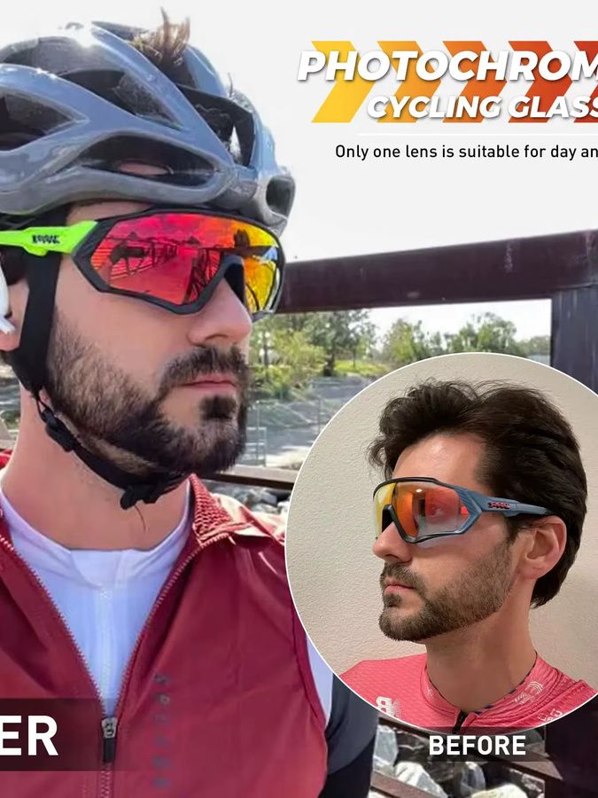 Kapvoe Sportsonnenbrille, Vollrand, Kunststoff, Wrap - Bild 5