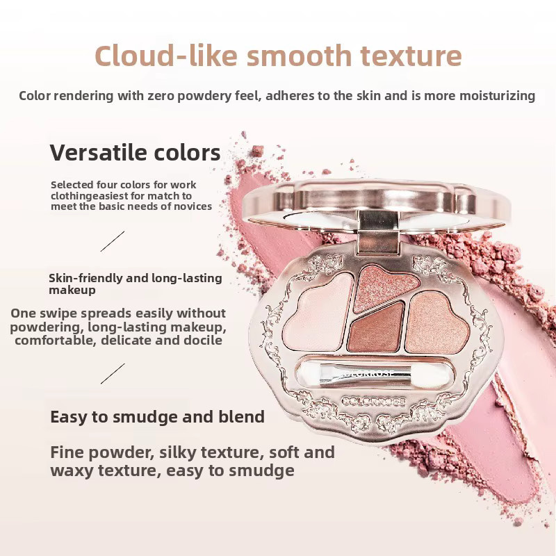 Colorrose Aegyosal Lidschatten-Palette, 4 Farben, Schimmer-Highlighter - Bild 3