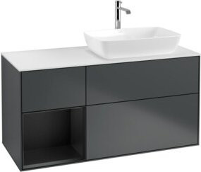 V&B Waschtischunterschrank Finion in Mattblau lackiert, Breite: 120 cm, Tiefe: 50,1 cm, Höhe: 50,1 cm - Bild 1
