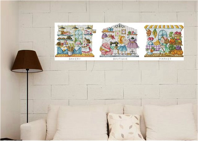 Kreuzstich-Set Saga Girl Store Serie DIY-Stickwerkzeug-Set in Gelb und Mehrfarbig - Bild 1