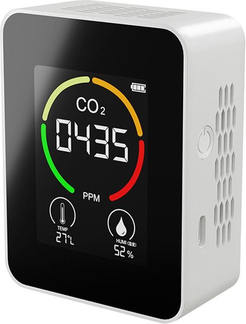 TOMTOP JMS Multifunktionales 3-in-1 Digitalgerät zur Überwachung von CO2, Temperatur und Luftfeuchtigkeit in Weiß - Bild 1
