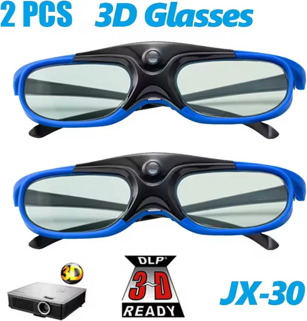 Yovanxer 2er-Set 3D Active Shutter Brillen 96-144Hz für BenQ Acer Optoma JmGo XGIMI Projektoren in Schwarz und Blau - Bild 1