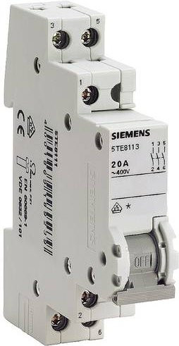 Siemens Ausschalter Grau 20A mit 3 Schließern 5TE8113 - Bild 1