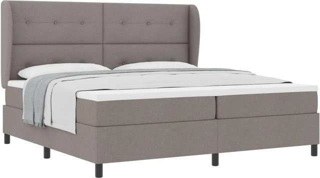 vidaXL Boxspringbett mit Matratze in Taupe, modern gepolstert, B/T: 200 x 200 cm - Bild 1