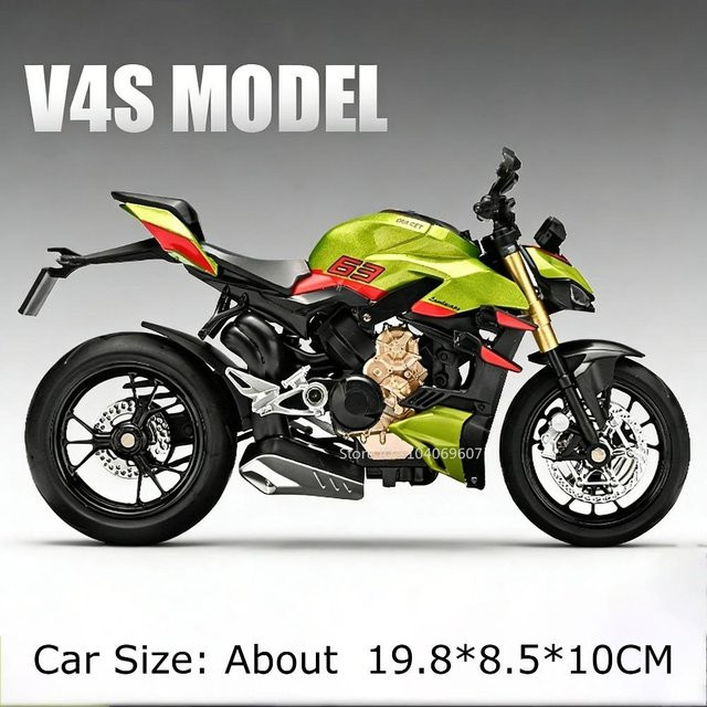 Linyi toy car 1:12 V4S 1199 Motorrad Modell, mit Sound und Licht, ab 14 Jahren - Bild 1
