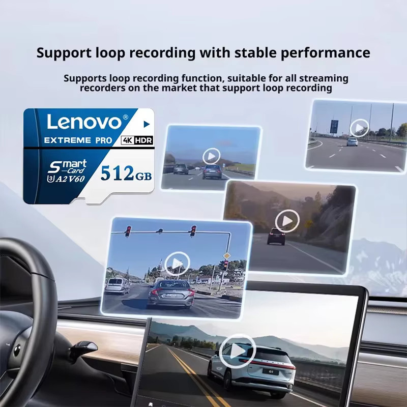 Lenovo TF SD Speicherkarte A2 microSD V60 Hochgeschwindigkeits-Flash-Karte für Handy, Computer und Drohne, 512GB, Blau - Bild 3