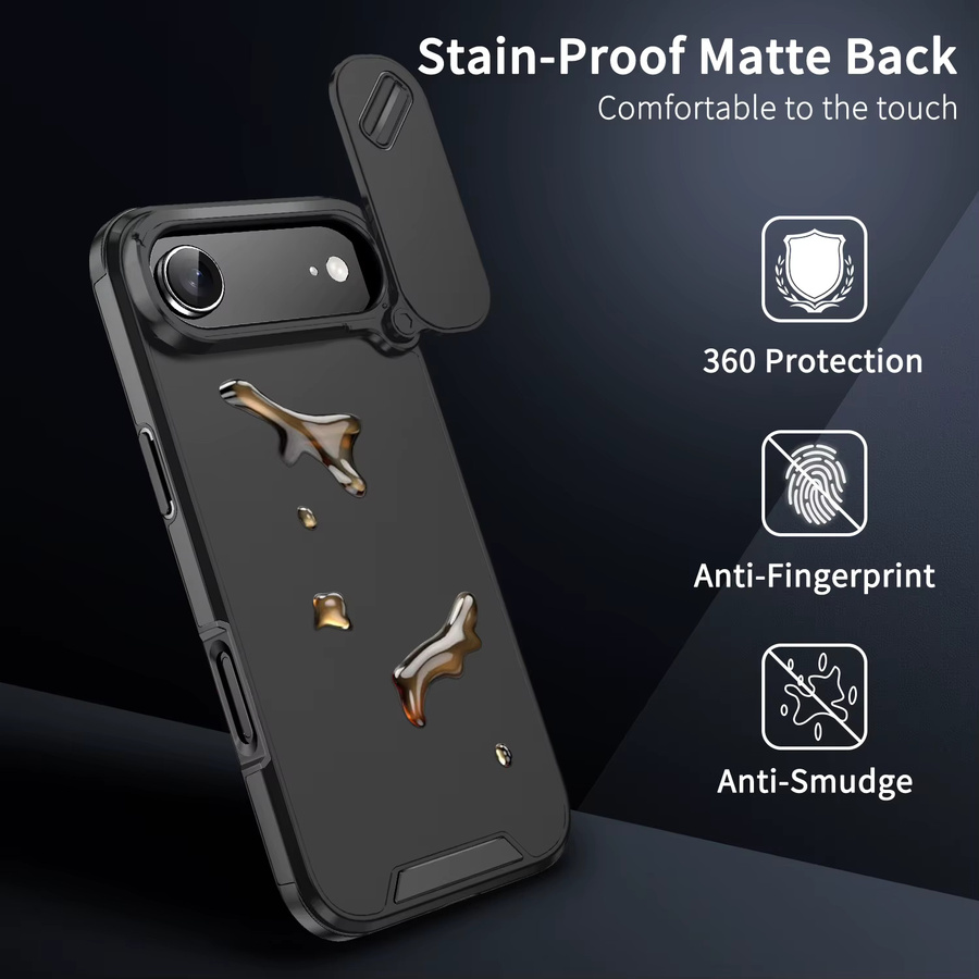 lolozzx Slide Window Kameraobjektivschutz Hybrid Hard Cover für iPhone 17 Pro 17Air 16 15 14 Pro Max in Schwarz und Lila - Bild 2