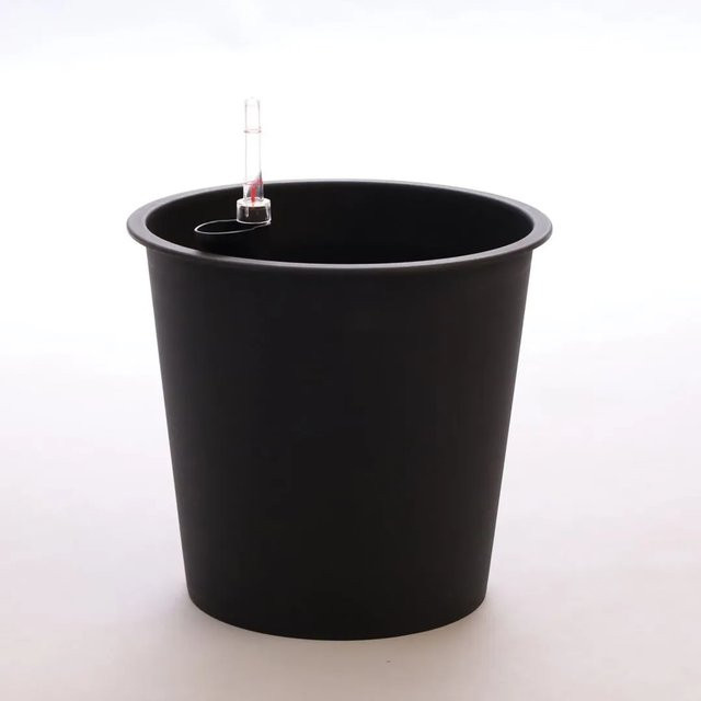 Elegant Einrichten Kunststoff-Pflanztopf rund-konisch in Schwarz mit Bewässerungssystem, Durchmesser: 34 cm, Höhe: 31 cm - Bild 1