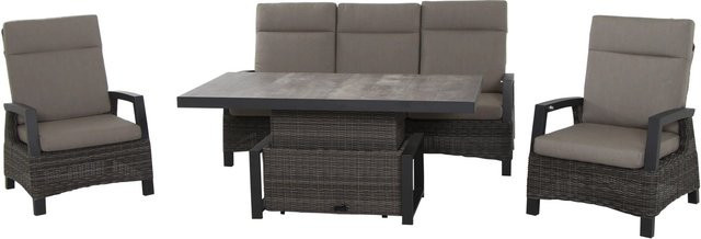 Siena Garden 3er Sofa Corido in Anthrazitgrau mit Aluminiumgestell und Polsterung, B/T/H: 206 x 87 x 103 cm - Bild 1