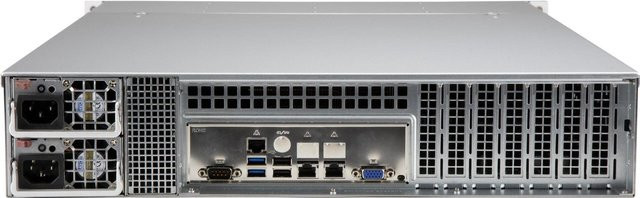 Supermicro CSE LA26E1C4-R609LP Rack-Montage Gehäuse in Schwarz, 2U, unterstützt E-ATX, SATA/SAS/NVMe, 650 Watt - Bild 1