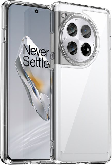 Schutzhülle für OnePlus 12 mit transparenter Hart-PC-Rückseite und weicher TPU-Kante in Transparent und Multicolour - Bild 1