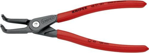 Knipex Präzisions-Sicherungsringzange für Innenringe in Bohrungen, abgewinkelt 90 Grad, grau/rot, Kunststoffbeschichtet - Bild 1
