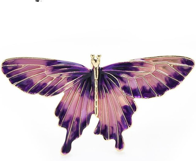 YIRAN Jewelry Brosche Schmetterling, Emaille, violett, Damen - Bild 1