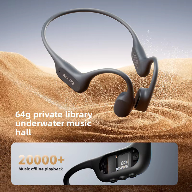Sanag B77S Bluetooth Schwimm-Kopfhörer mit Knochenleitung, IPX8 wasserfest, 64 GB MP3-Player, Orange - Bild 4