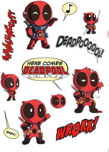 Komar Deko-Sticker Deadpool Cute, selbstklebend, Breite: 50 cm, Höhe: 70 cm - Bild 1