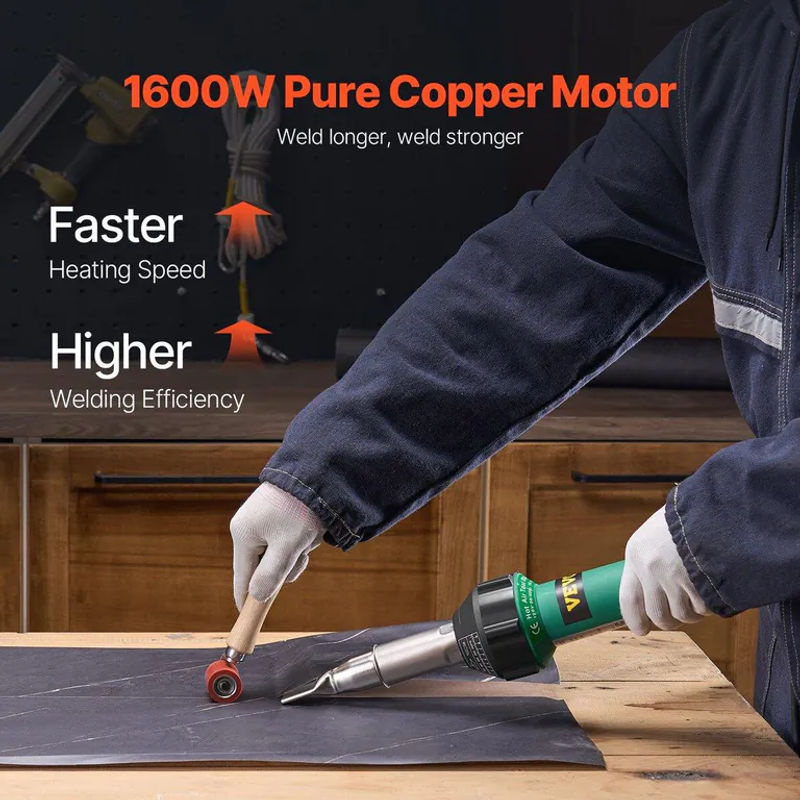 Buying Solutions MB Heißluft-Kunststoffschweißer 1600W mit 17 Zubehörteilen in Grün für PVC, TPO und Vinyl - Bild 4