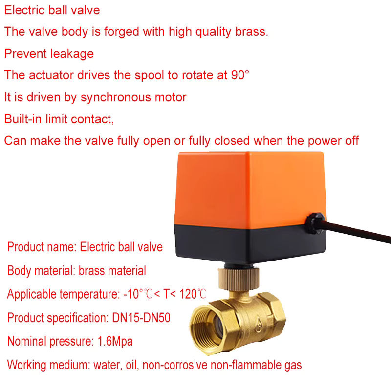 Elektrisches Kugelventil aus Messung mit Stellantrieb von xmshxltd, 2-Wege oder 3-Wege Magnetventil, Farbe: Messing gebürstet, DC 12V/24V, DN15/20/25/32/40/50 - Bild 6