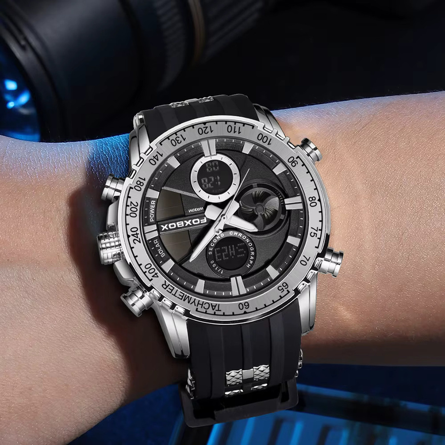 LIGE Digitaluhr, Quarz, Silikon, Schwarz, Herren - Bild 4