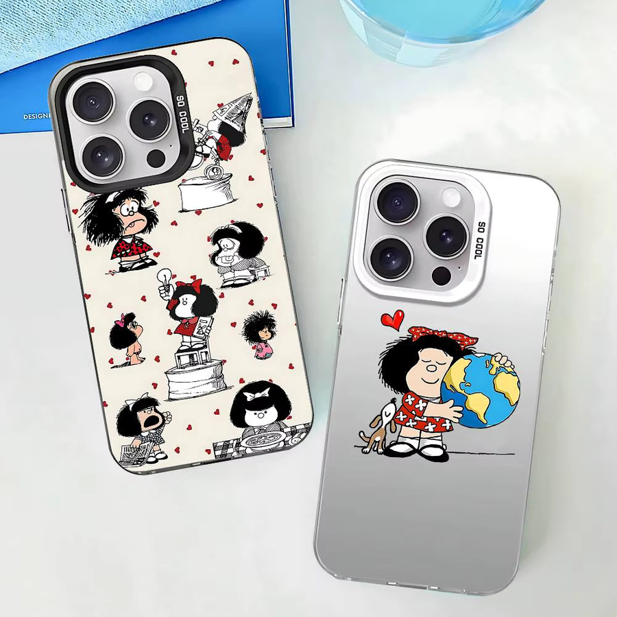 Mesuca M-Mafalda Handyhülle für iPhone 17 16 15 14 13 12 11 Pro Max Plus in Silber mit stoßfester Rückseite - Bild 3