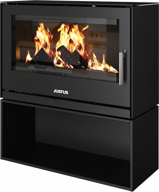 Justus Dias XL Kaminofen aus Stahl in Schwarz mit 8 kW Leistung - Bild 1