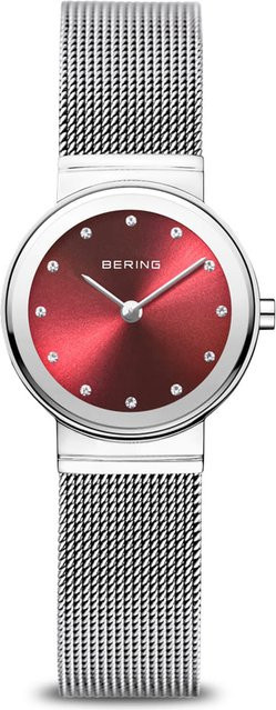 Bering Damenuhr, Quarz, Edelstahl, 25 mm, Rot, 5 ATM - Bild 1