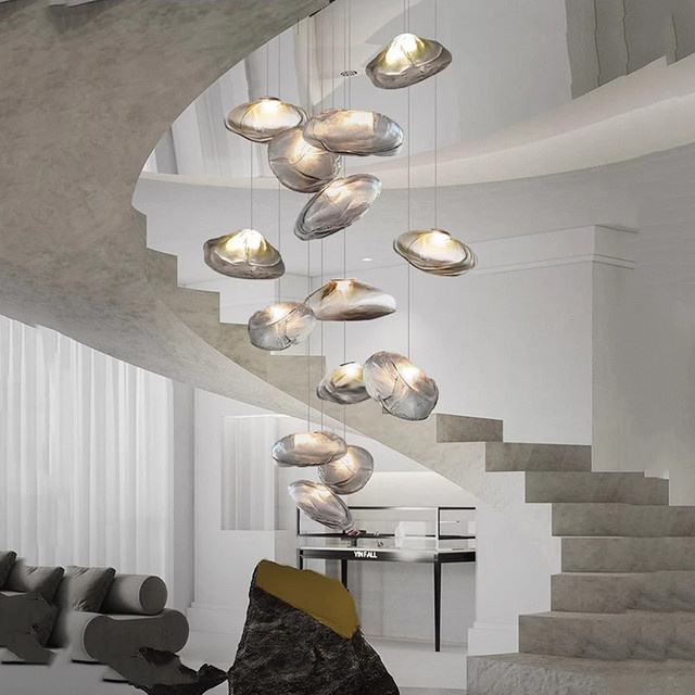 Joemade Nordische Pendelleuchte in Amber für Wohnzimmer, Schlafzimmer und Esszimmer - Bild 1