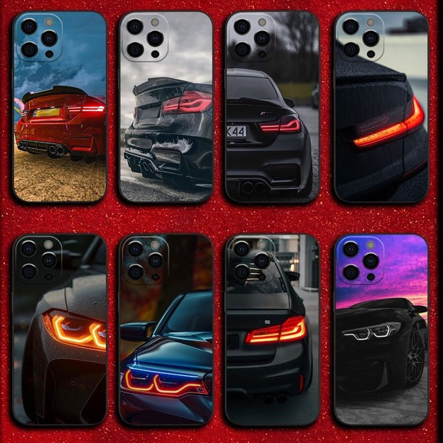B-BMWES Taillight Car Lights Soft Case für iPhone 16, 15, 14, 13, 12, 11, Pro, Max, XR, Plus, Mini in Schwarz - Bild 1