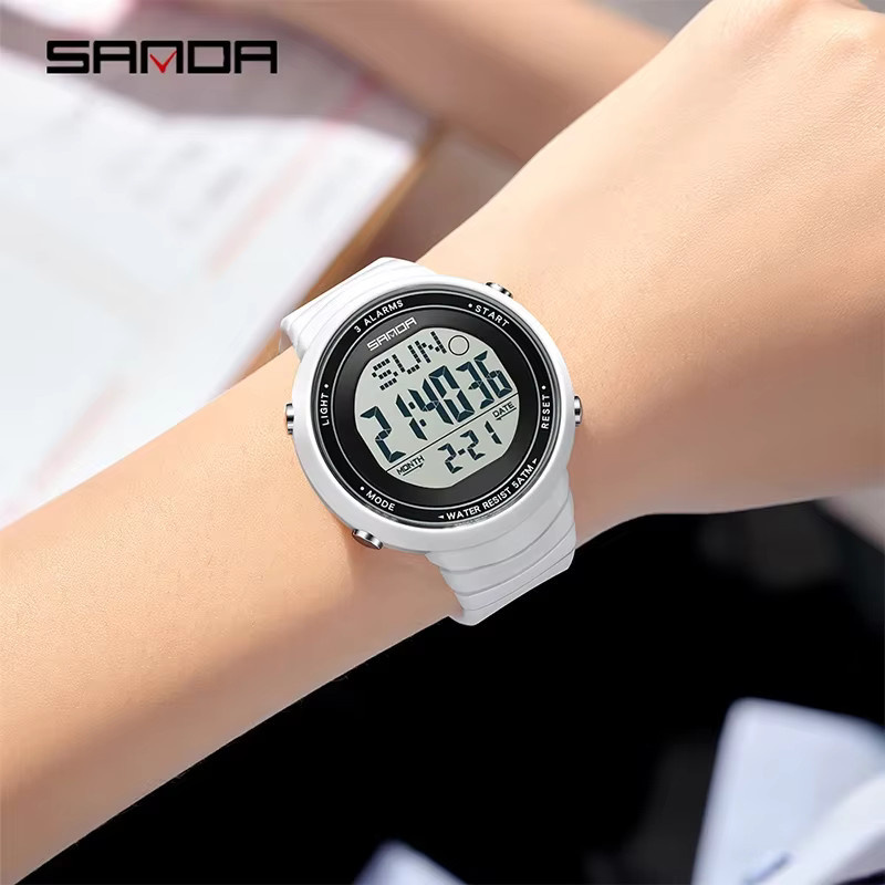 SANDA Digitaluhr, Silikon, Weiß, Unisex - Bild 2