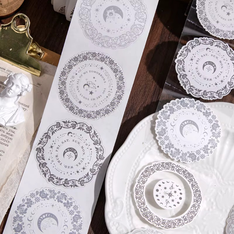 4 Bände DIY-Scrapbook-Set mit Mädchenästhetik, Retro-Spitzenrahmen und gestanzten Papierbändern in Rot - Bild 3