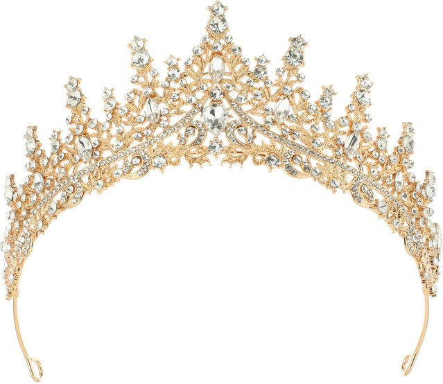 Wucifang Jewelry Krone Kopfschmuck, Strass, beige, Damen - Bild 1